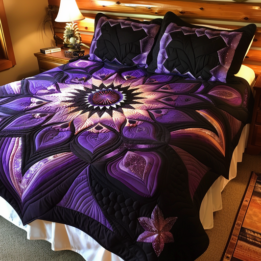 Purple Flower TAI251124159 Quilt Bedding Set