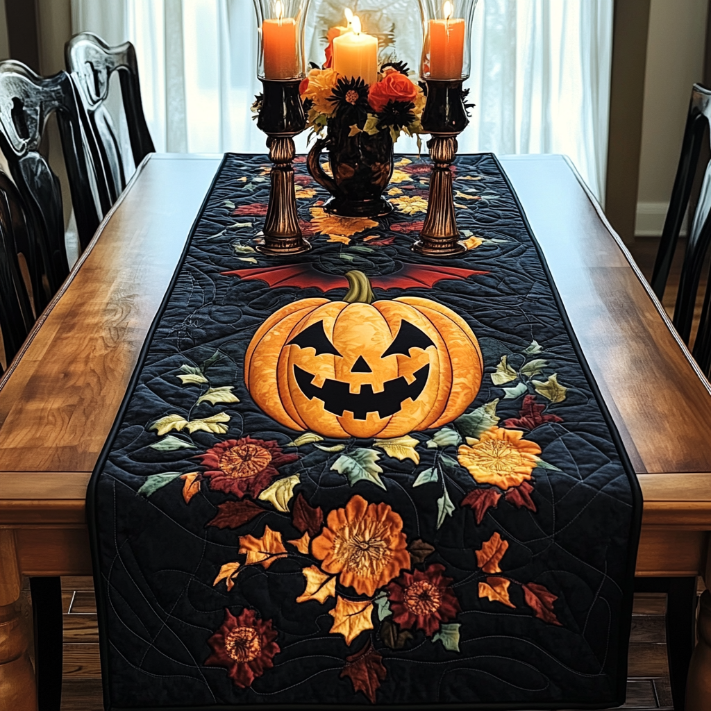 Halloween Pumpkin TAI021024208 Quilted Table Runner