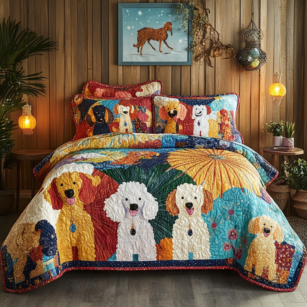 Poodle TAI181024345 Quilt Bedding Set