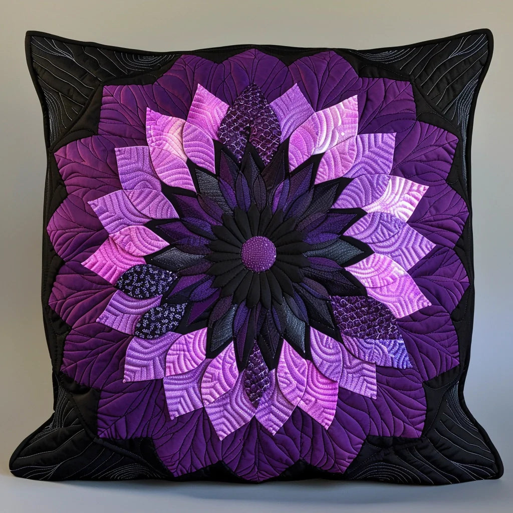 Purple Flower TAI240424246 Quilted Pillow Case