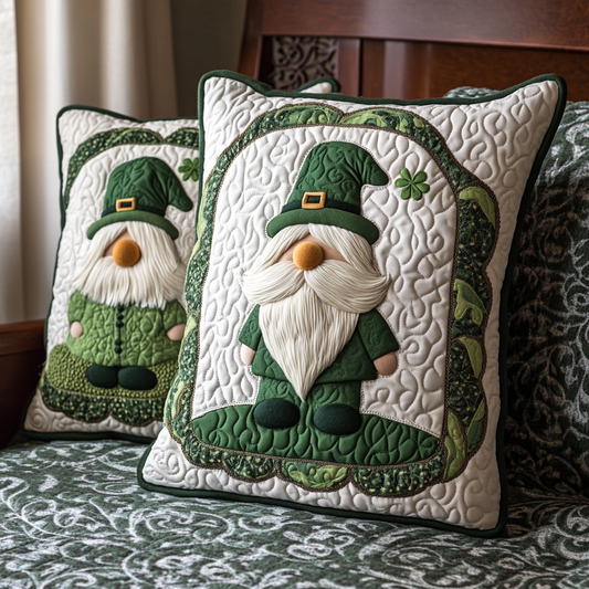 St Patrick's Day Gnome DAI051224150 Quilted Pillow Case