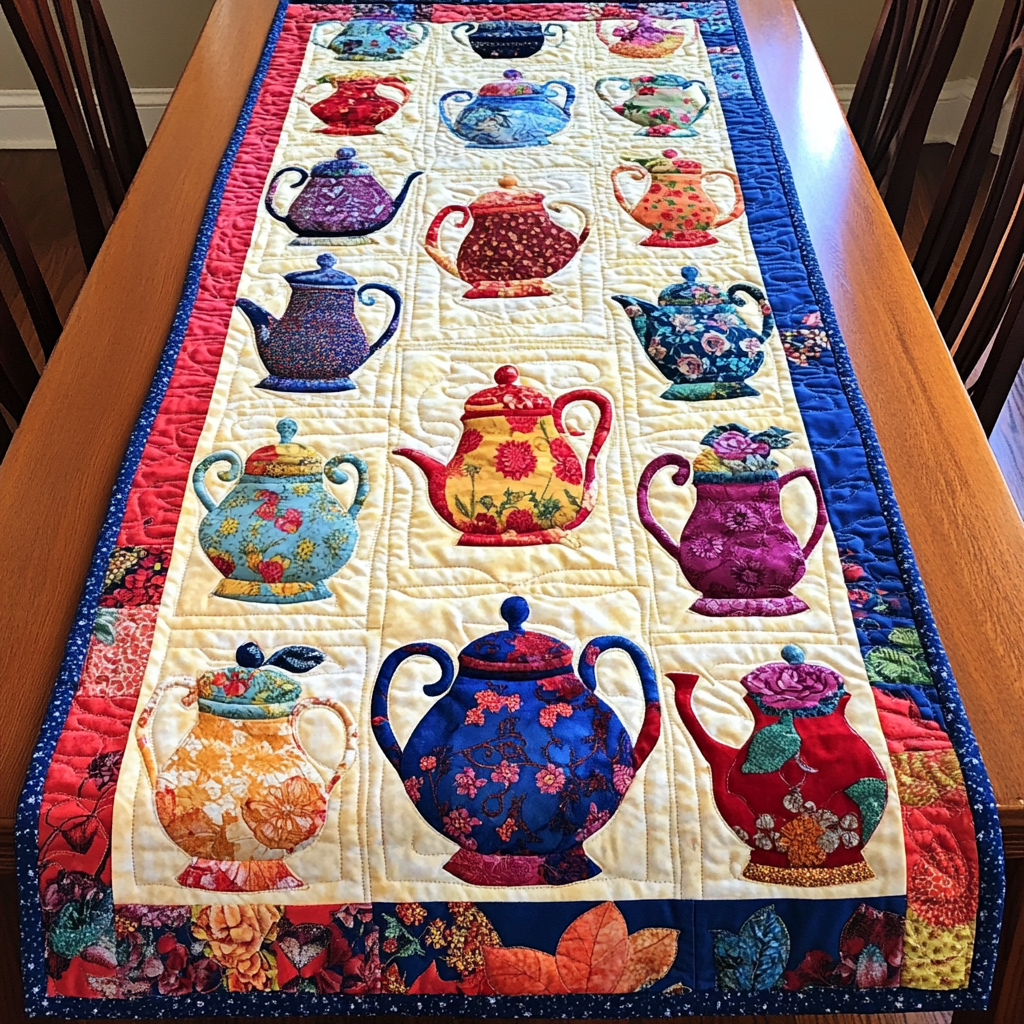 Teapot TAI041024318 Quilted Table Runner