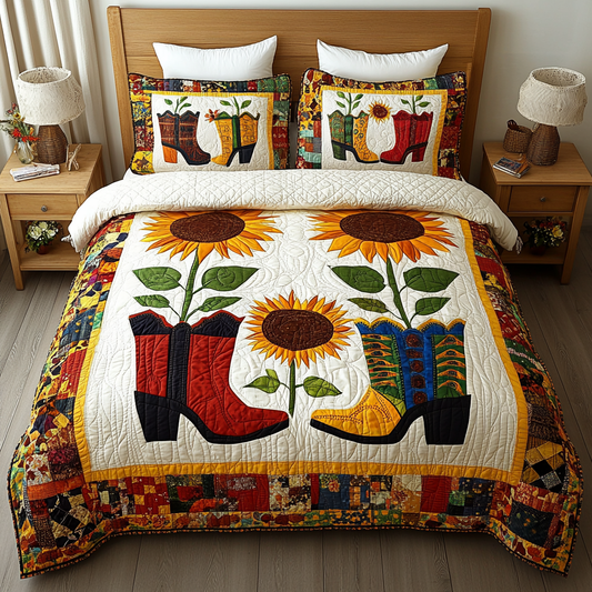 Sunflower Cowboy Boots DAI280824271 Quilt Bedding Set