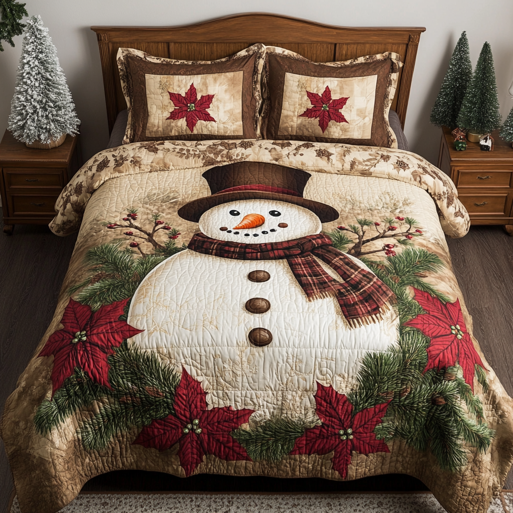 Christmas Snowman TAI201124225 Quilt Bedding Set