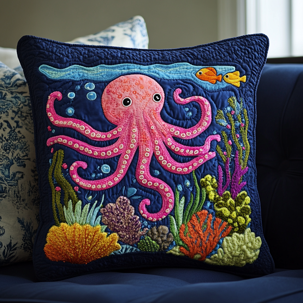 Octopus DAI110225317 Quilted Pillow Case