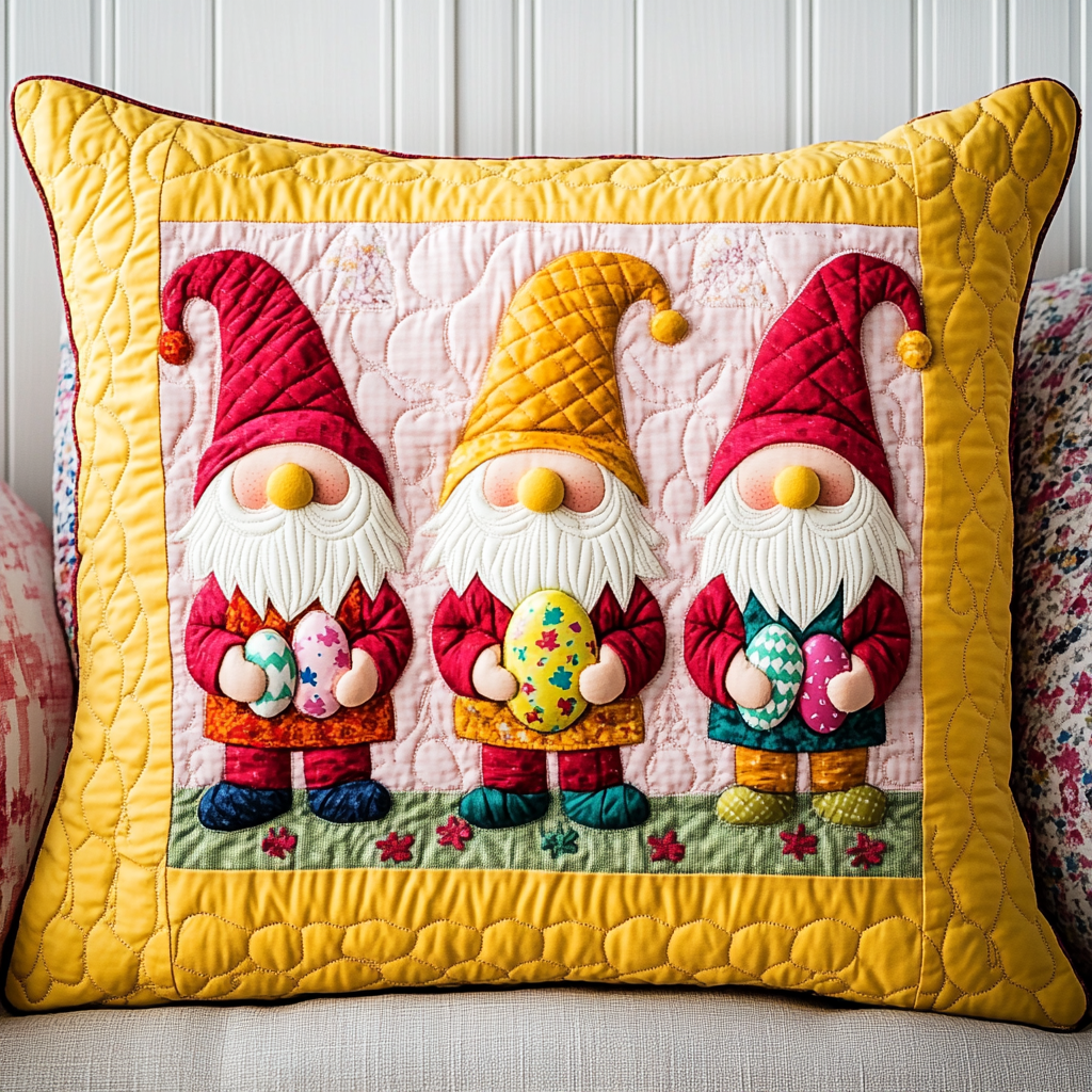 Easter Gnome DAI090125351 Quilted Pillow Case