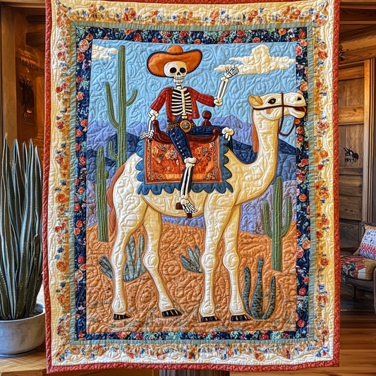 Desert Cowboy Skeleton DAI241224382 Quilt Blanket