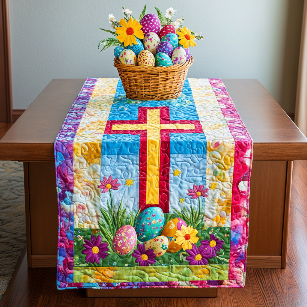 Easter Cross DAI190225304 Quilted Table Runner