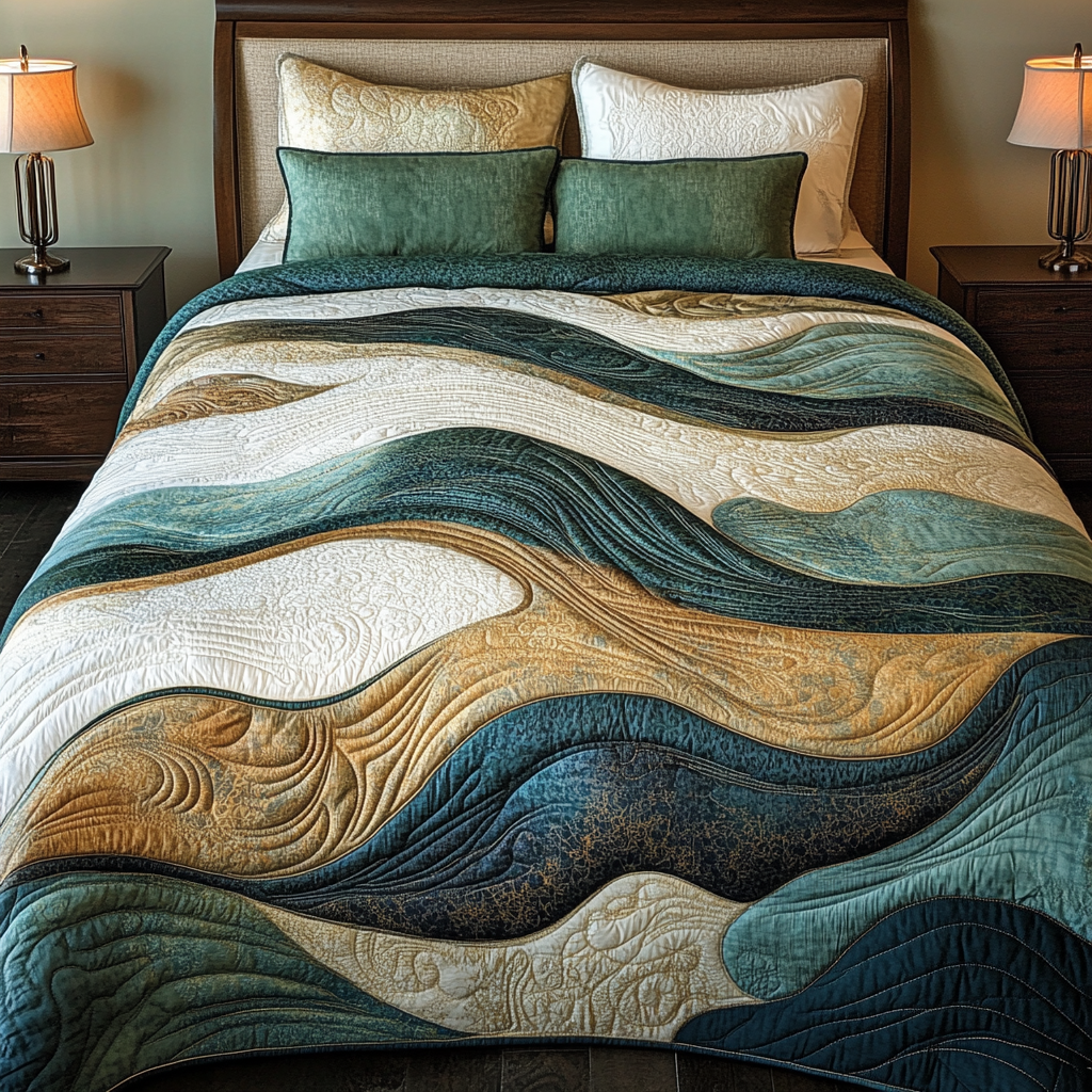 Sea Wave TAI111124174 Quilt Bedding Set