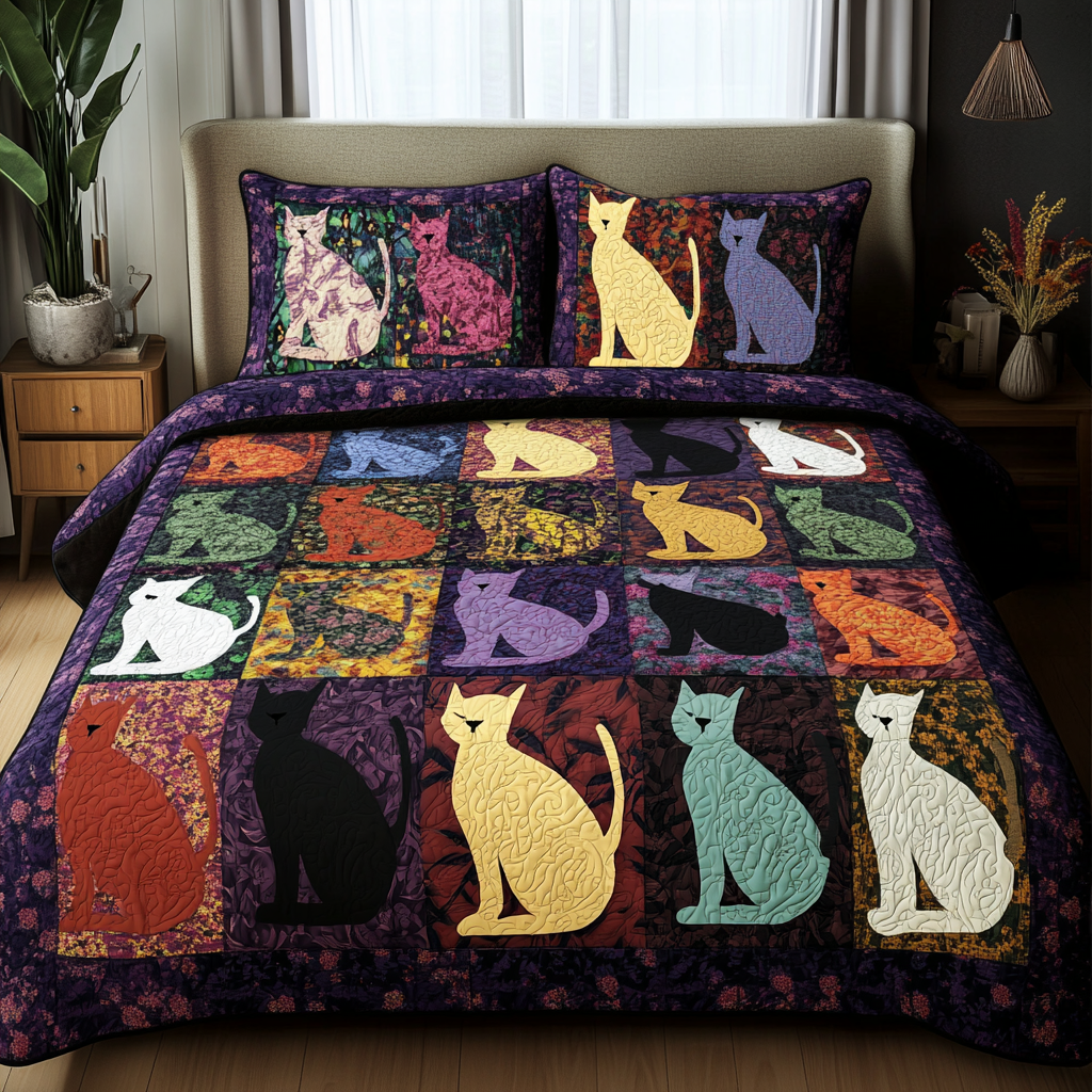 Cat DAI280824315 Quilt Bedding Set