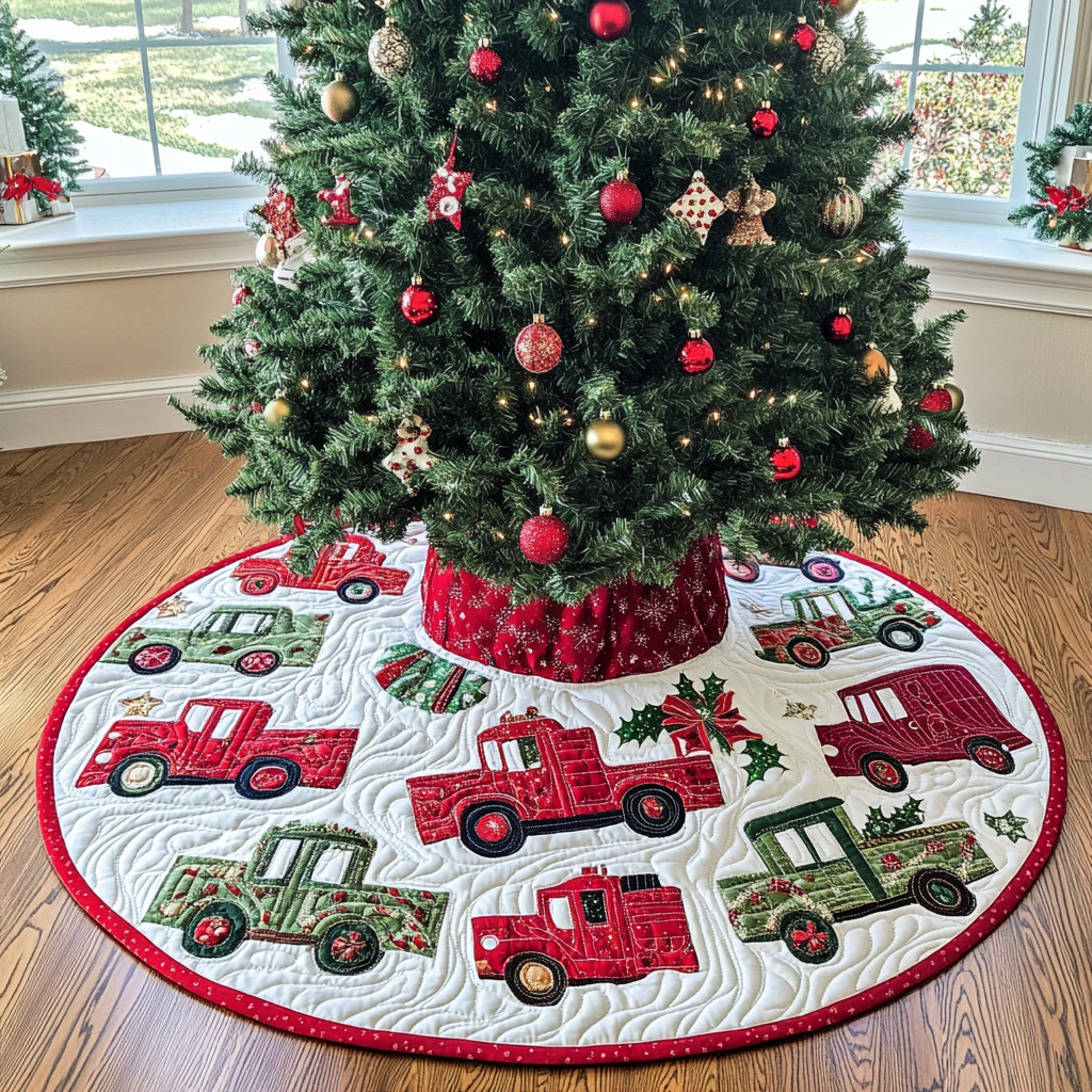 Christmas Truck DAI040924107 Quilted Tree Skirt