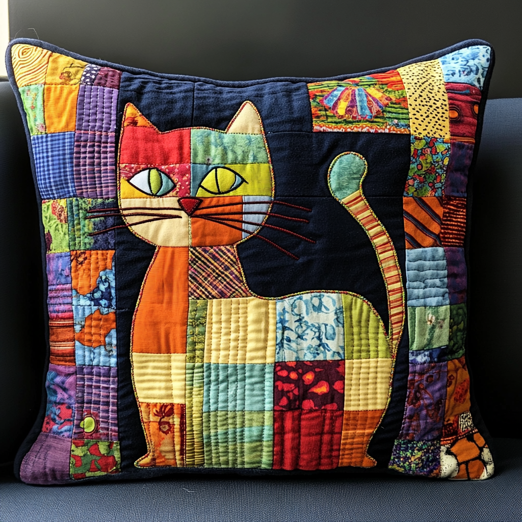 Cat TAI130824175 Quilted Pillow Case