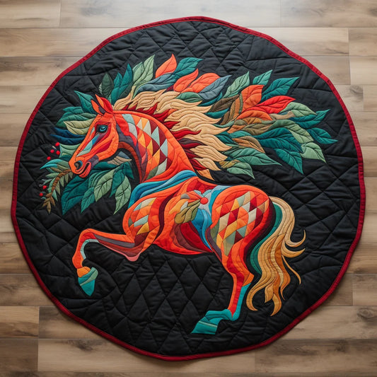 Horse TAI221223074 Quilted Round Mat