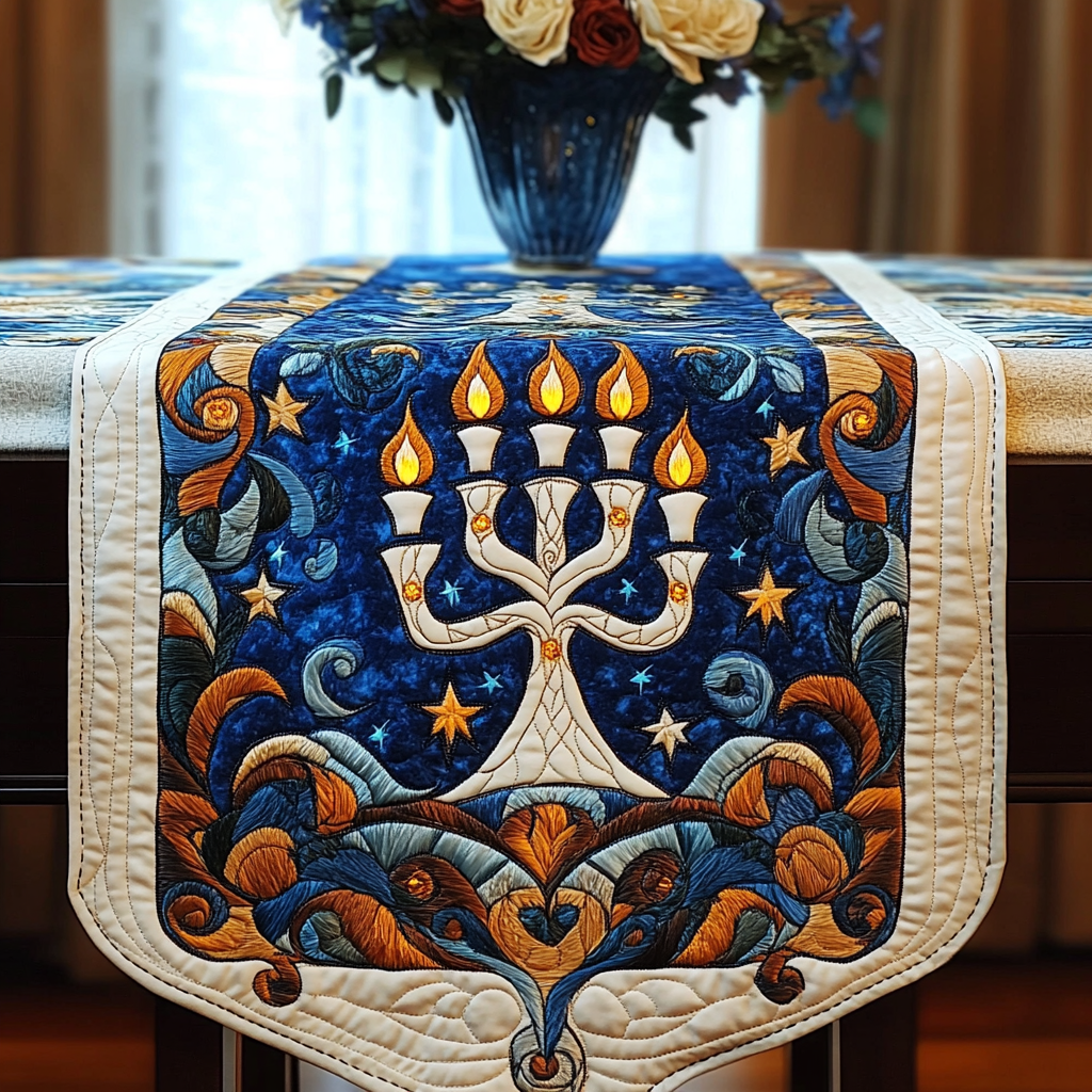 Jewish Hanukkah TAI091024400 Quilted Table Runner