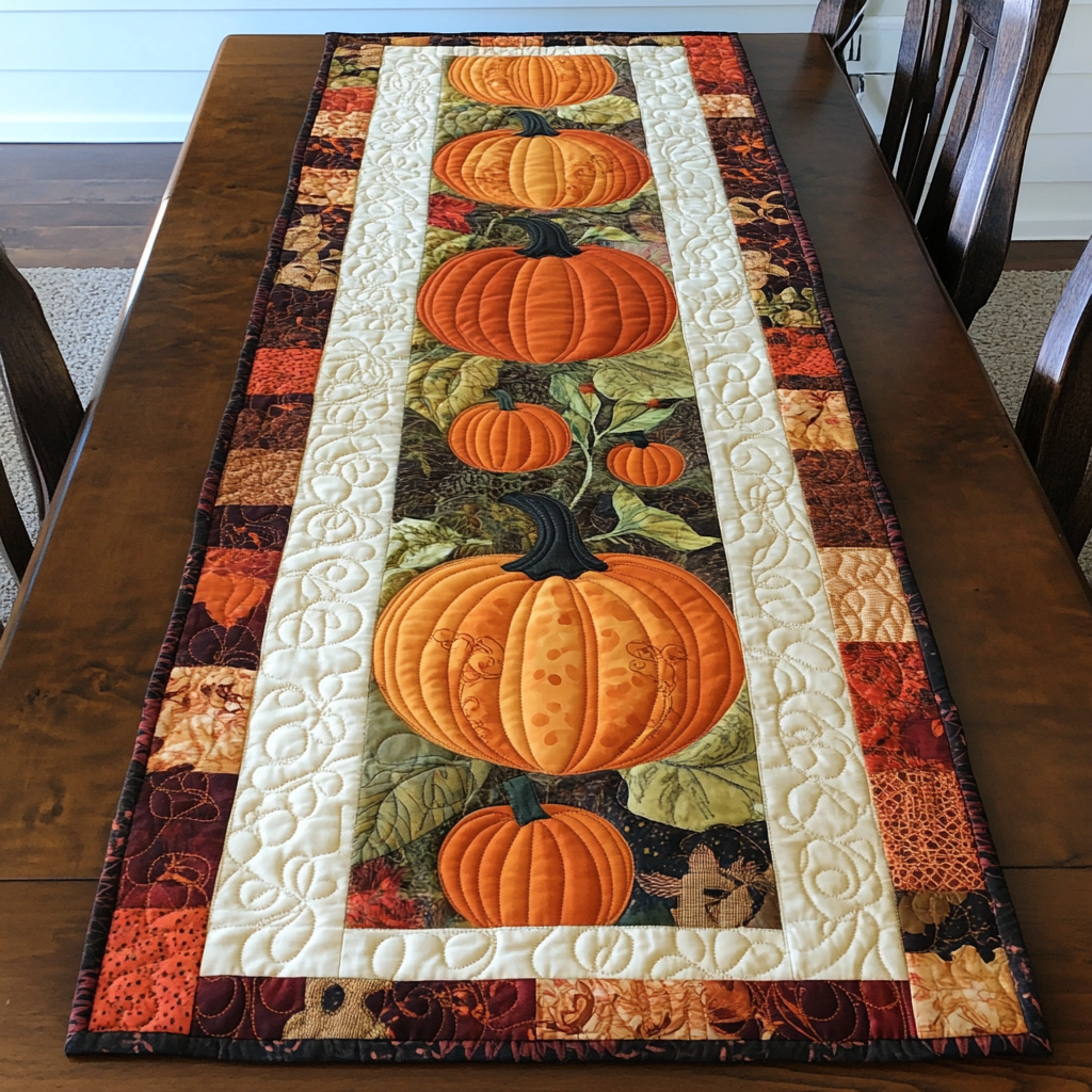 Pumpkin TAI040924375 Quilted Table Runner