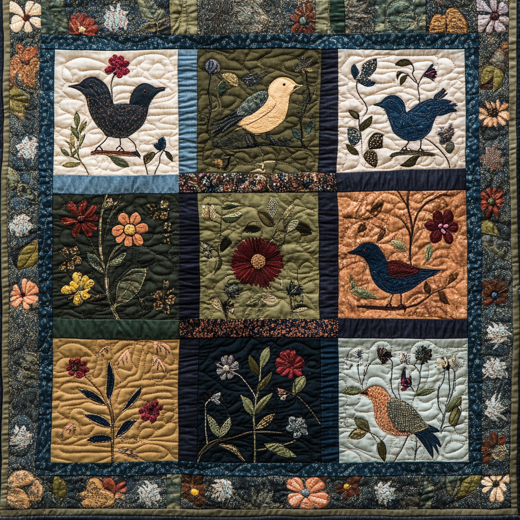 Bird Garden TAI151024385 Quilt Blanket