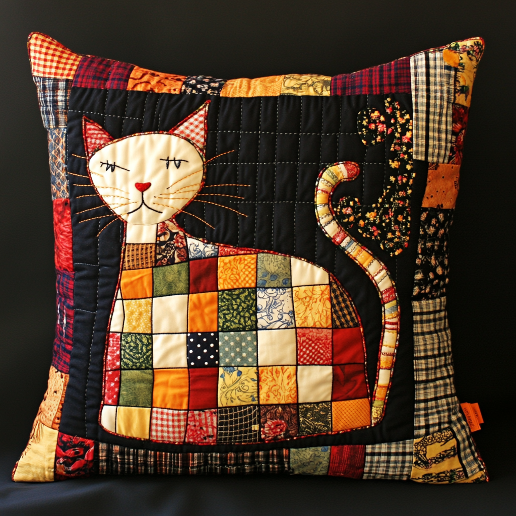 Cat TAI130824187 Quilted Pillow Case