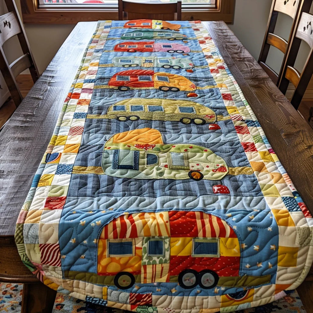 Camping Caravan TAI020324006 Quilted Table Runner