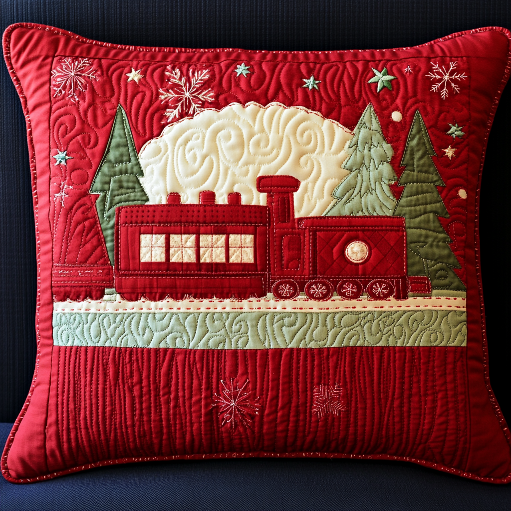 Christmas Train DAI111124568 Quilted Pillow Case