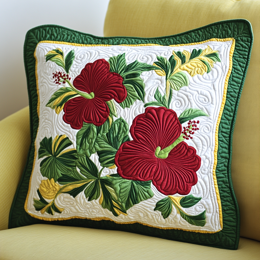 Hawaiian Hibiscus DAI040225371 Quilted Pillow Case