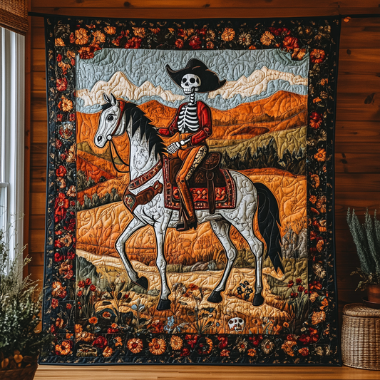 Cowboy Skeleton DAI241224387 Quilt Blanket