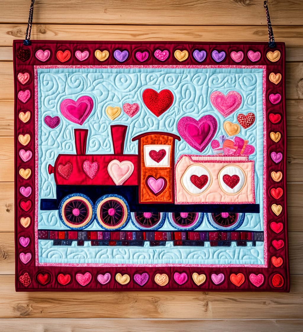 Valentine Train DAI241224451 Quilt Blanket