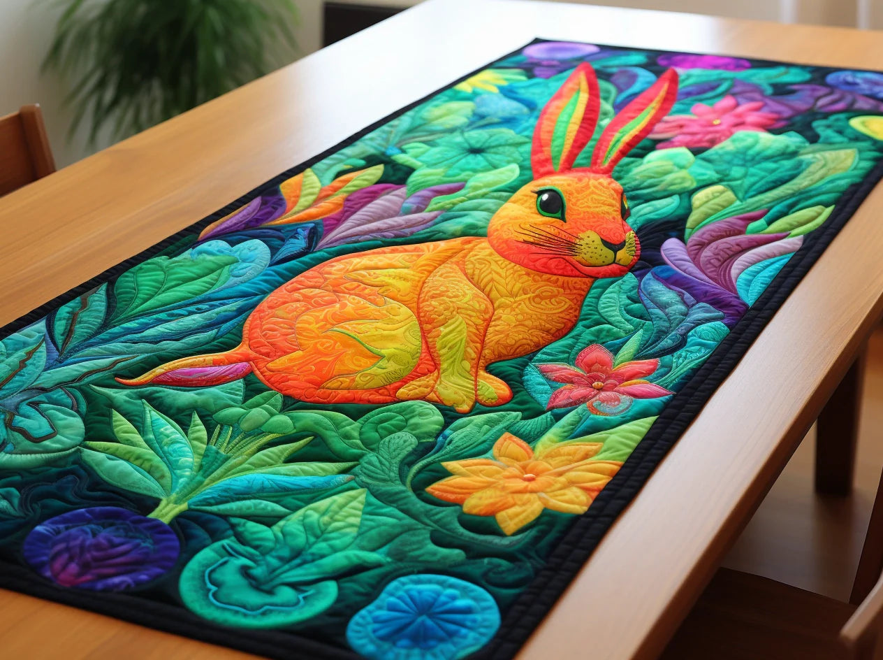 Rabbit TAI260224376 Quilted Table Runner