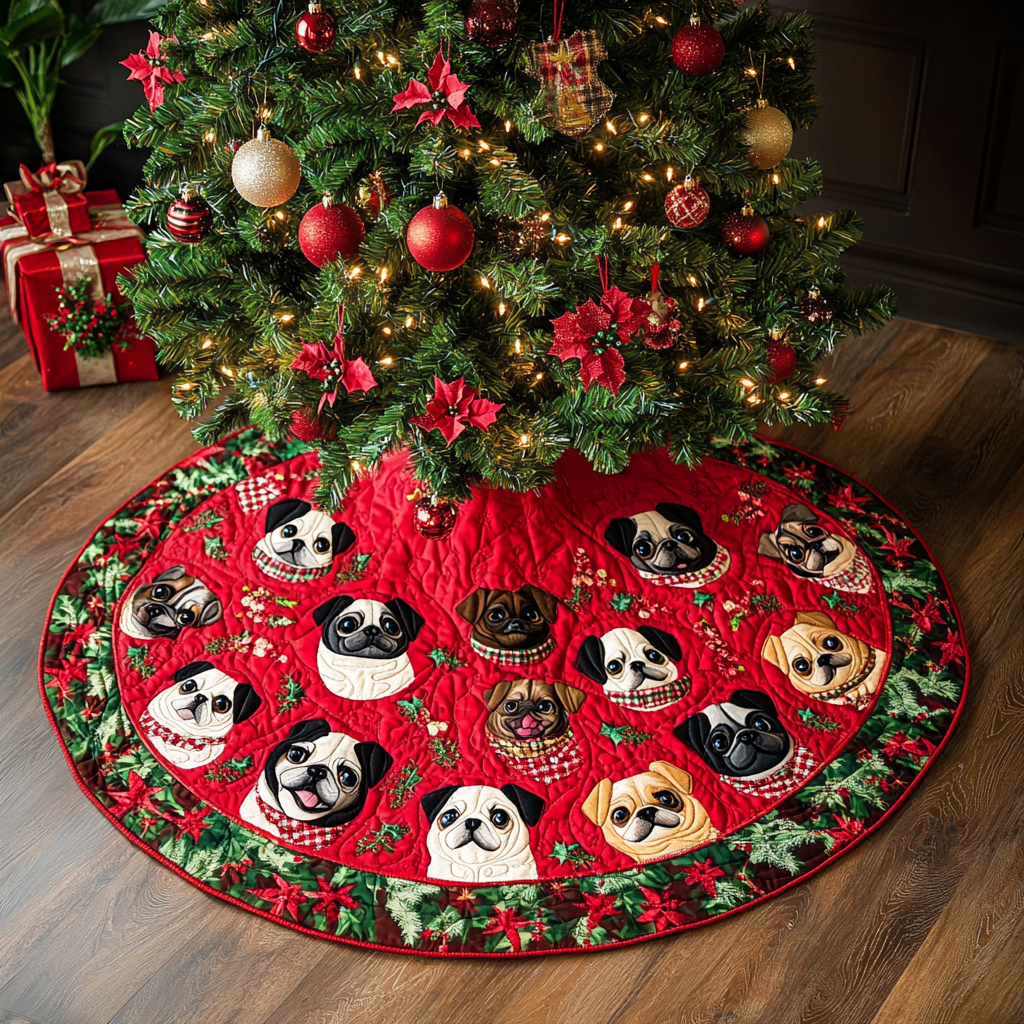 French Bulldog TAI111124399 Quilted Tree Skirt