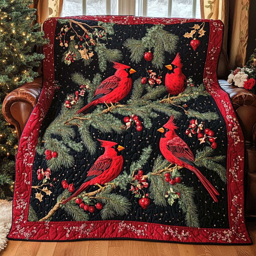 Christmas Cardinal TAI041024413 Quilt Blanket