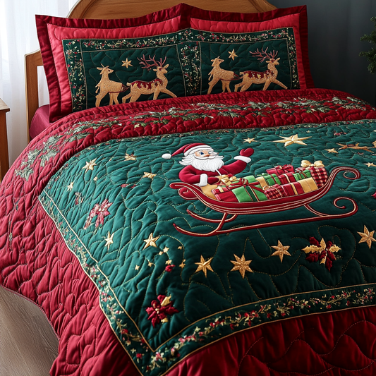 Santa Sleigh DAI201124377 Quilt Bedding Set