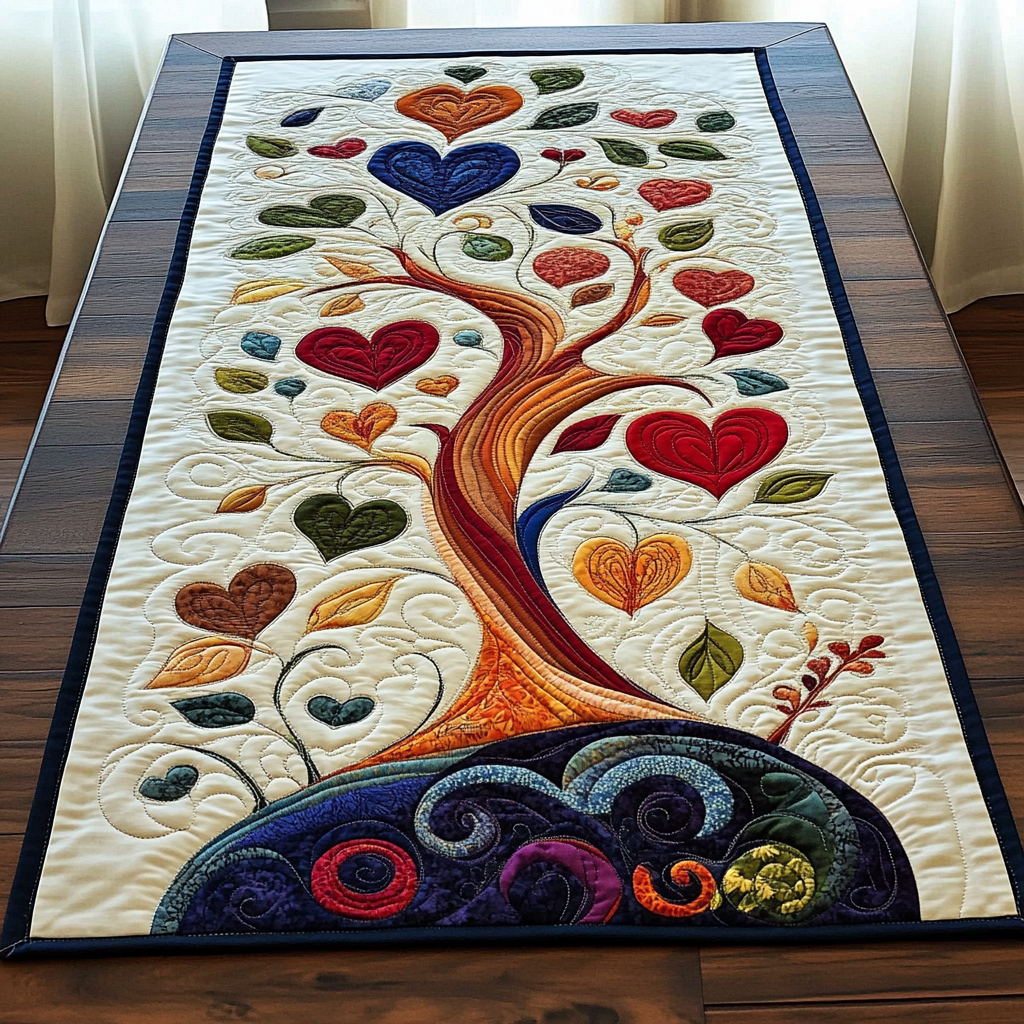 Tree Of Hearts DAI040225431 Quilted Table Runner