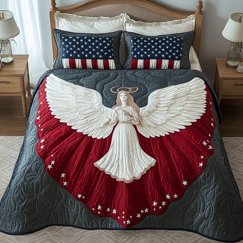 Partriotic Angel DAI231124109 Quilt Bedding Set