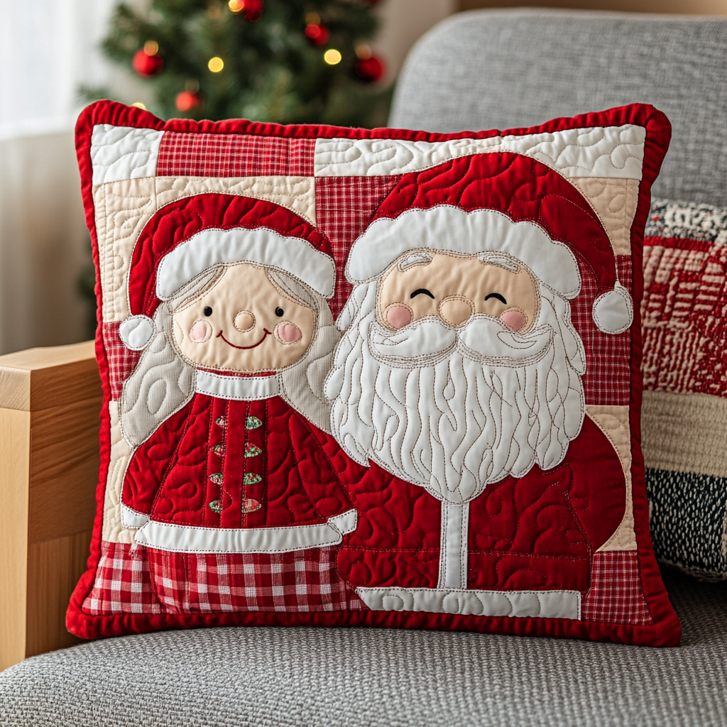 Mr And Mrs Claus DAI111124584 Quilted Pillow Case