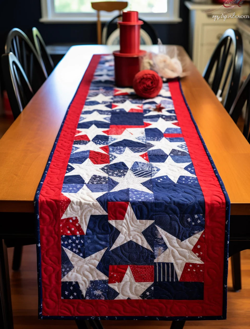 Patriotic Star TAI260224457 Quilted Table Runner