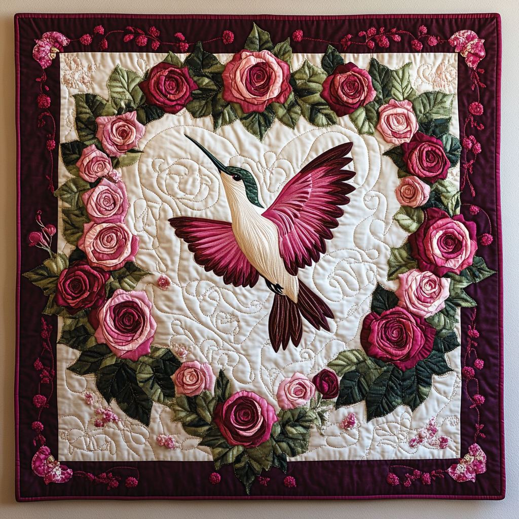 Rose Hummingbird DAI241224437 Quilt Blanket