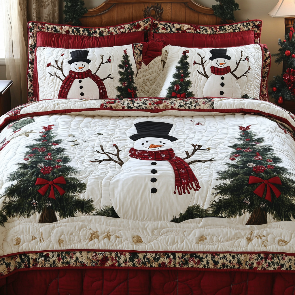 Christmas Snowman TAI201124040 Quilt Bedding Set