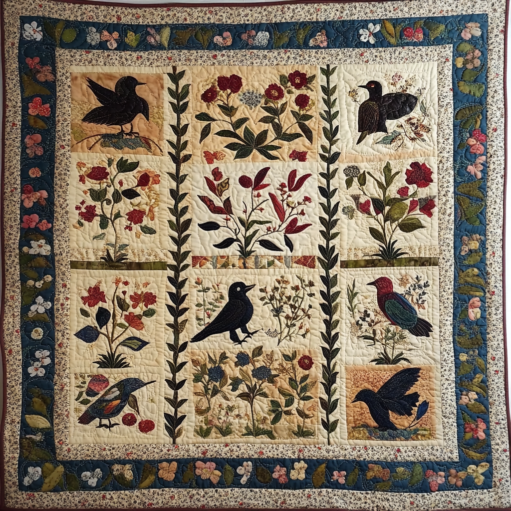 Bird Garden TAI151024386 Quilt Blanket