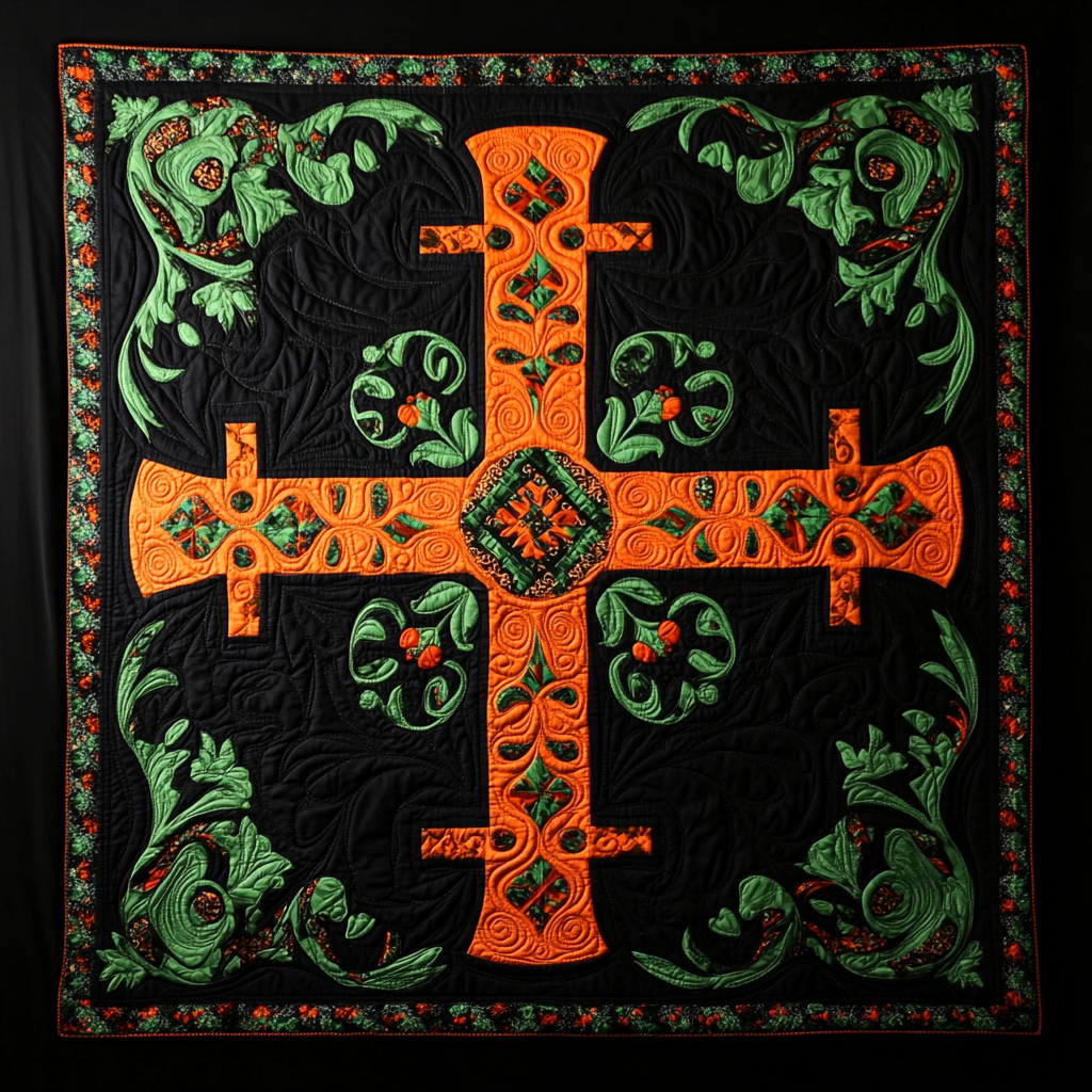 Celtic Christian Cross DAI231124062 Quilt Blanket