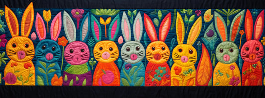 Rabbit TAI020324017 Quilted Table Runner