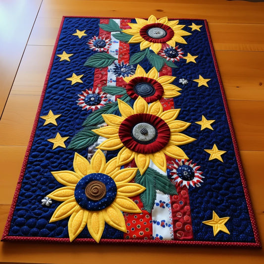 Patriotic Sunflower TAI280224060 Quilted Table Runner