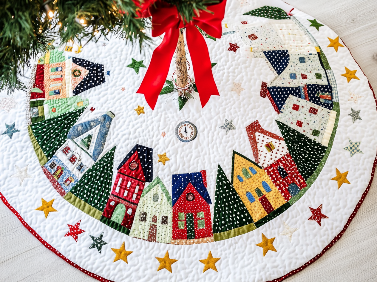 Christmas Houses DAI040924096 Quilted Tree Skirt