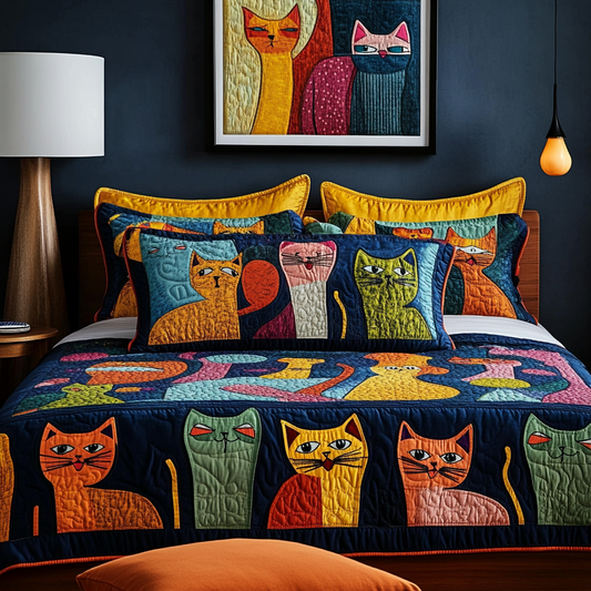 Abstract Cat TAI111124048 Quilt Bedding Set