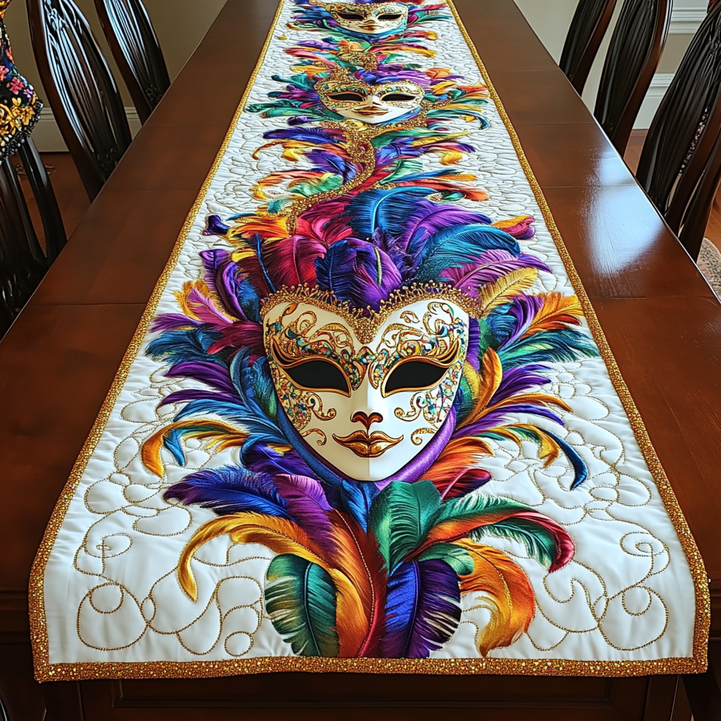 Mardi Gras DAI200125313 Quilted Table Runner