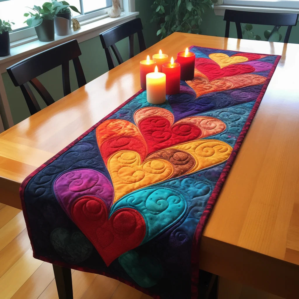 Heart TAI24112305 Quilted Table Runner