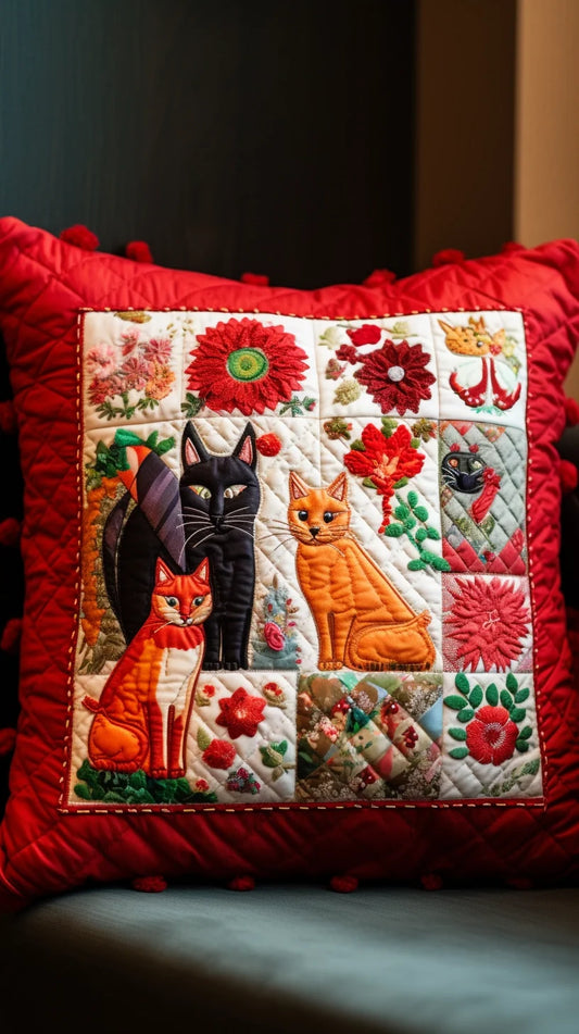 Cat TAI020324192 Quilted Pillow Case