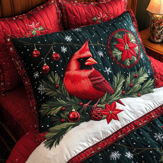 Christmas Cardinal TAI201124471 Quilted Pillow Case