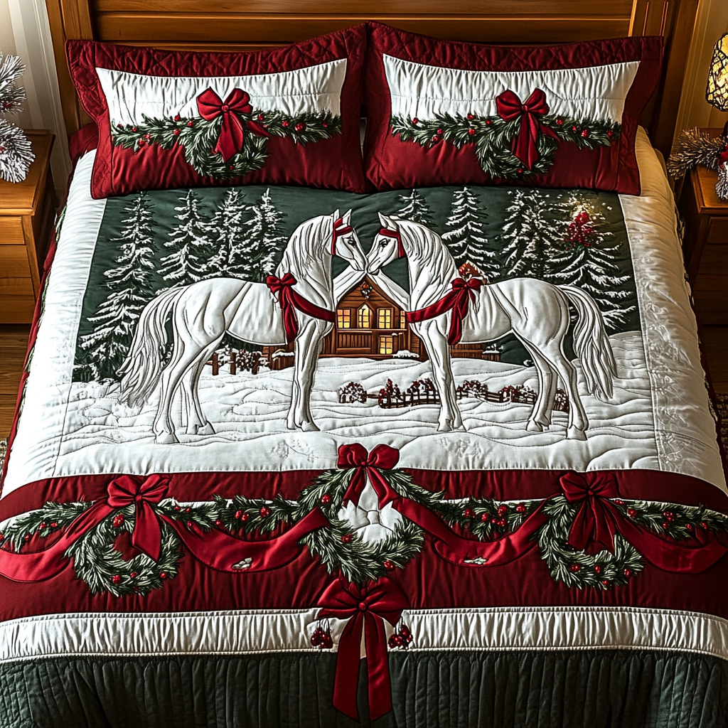 Christmas Horse TAI201124255 Quilt Bedding Set