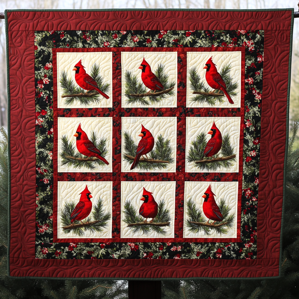 Christmas Cardinal TAI091024070 Quilt Blanket