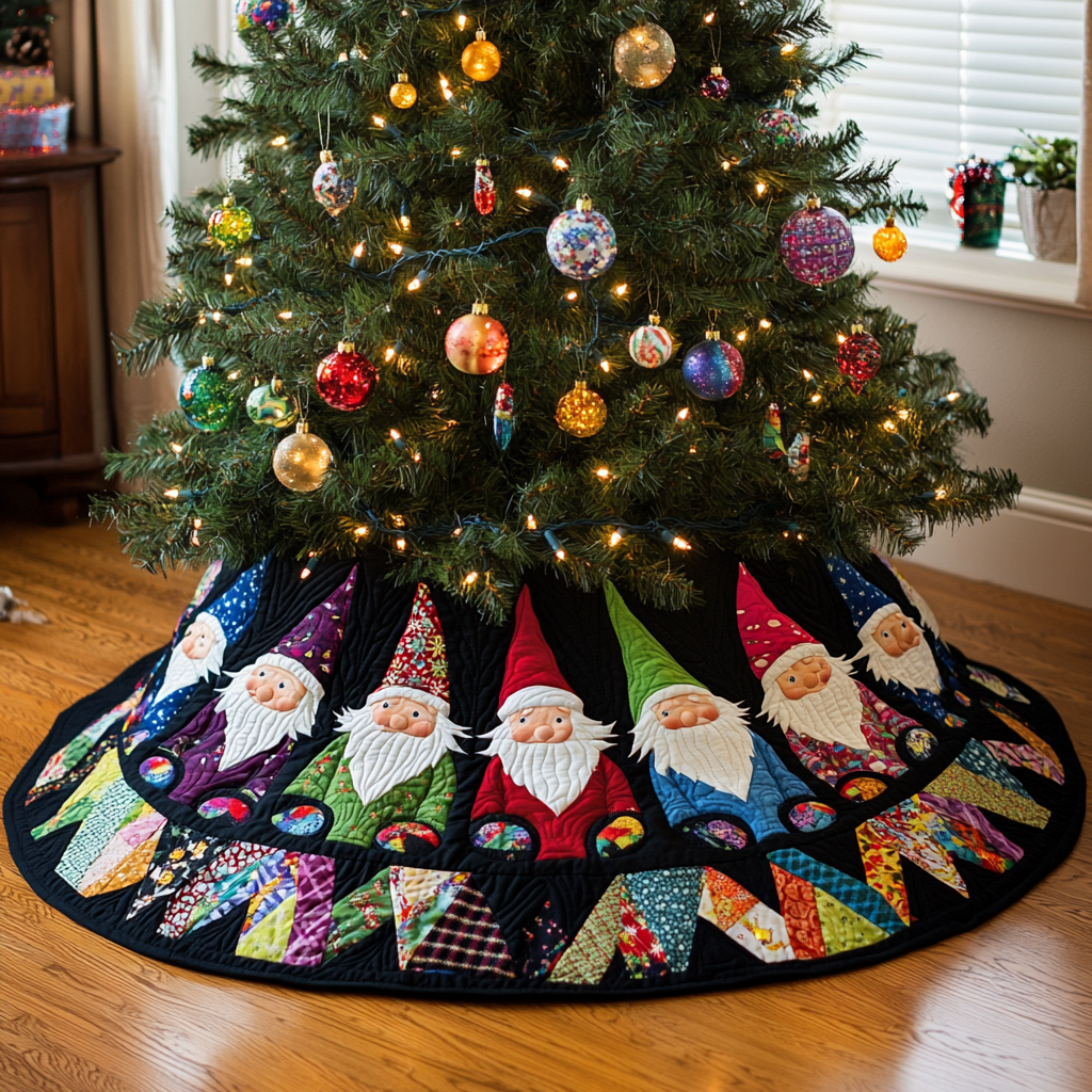 Christmas Gnome TAI021024119 Quilted Tree Skirt