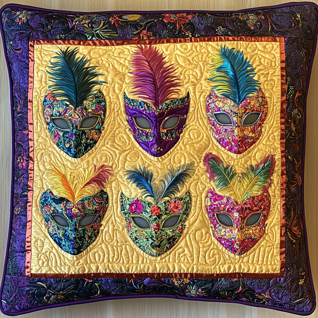 Mardi Gras DAI200125272 Quilted Pillow Case